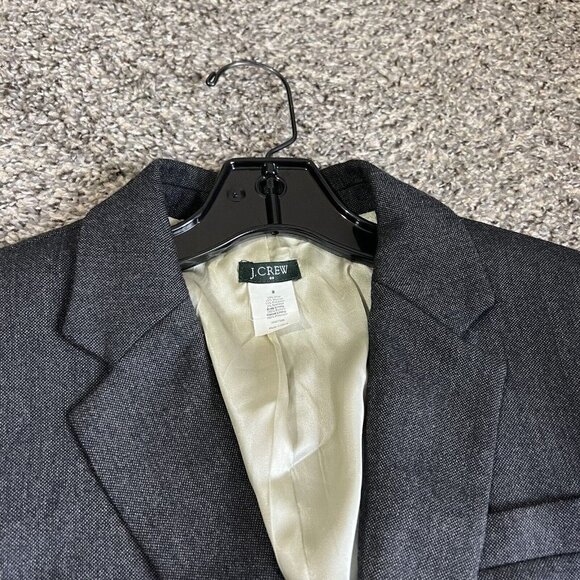 J. Crew Gray Blazer Donegal Wool Blend Gold Buttons Womens Size 8 Two Buttons - Picture 2 of 5
